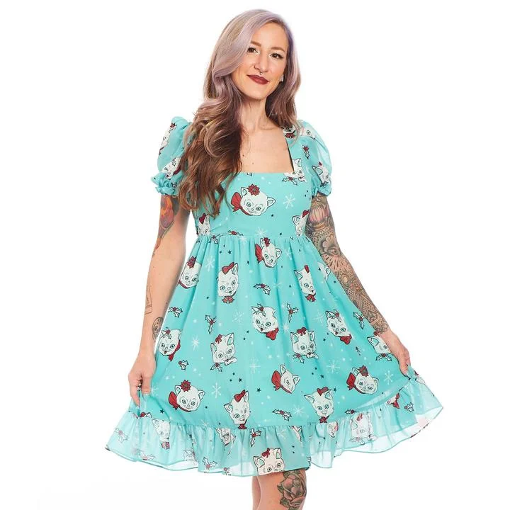 Sourpuss Christmas Kitties Cream Puff Dress