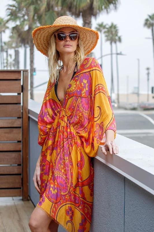 Isle Sun Dress in Paisley Festival Sunrise