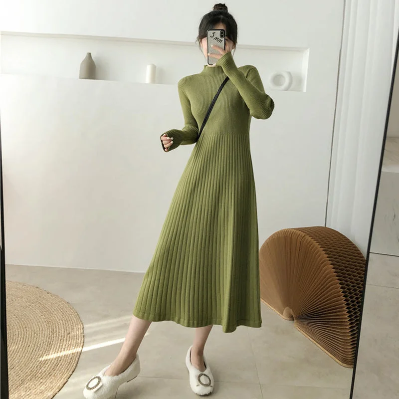Julia Fashion - Turtleneck Kintted Dress