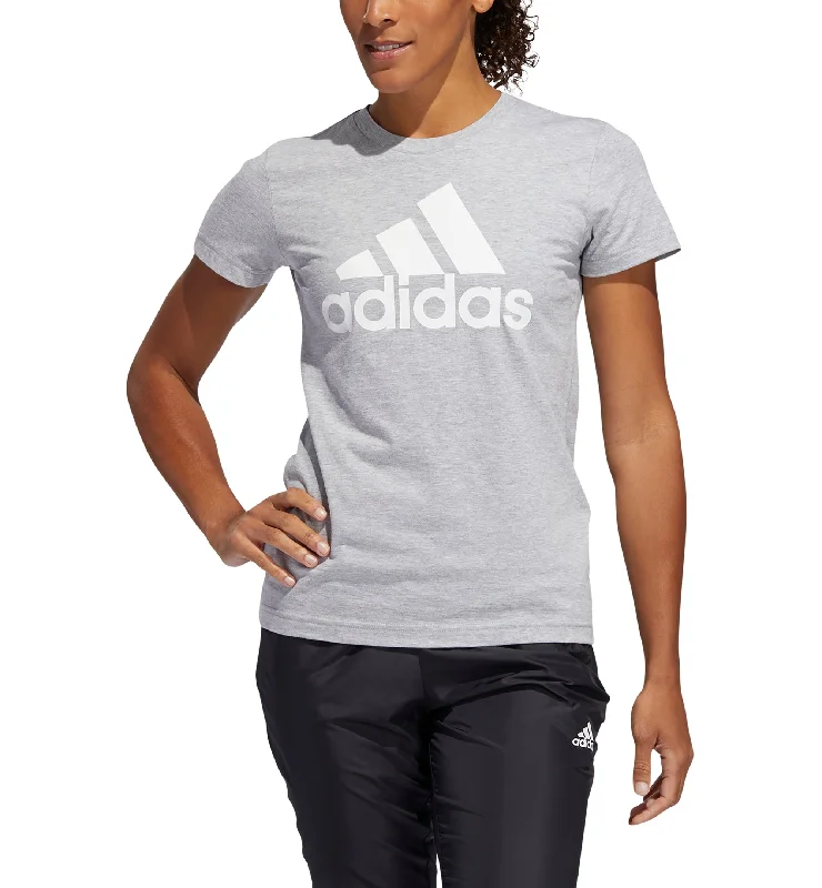 Adidas Womens Cotton Badge Of Sport T-Shirt Chenille Blend Fleece Blend Nylon Blend