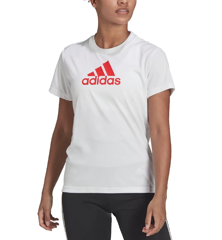 Adidas Womens Logo Training Tee Iron Safe Non-Iron Wrinkle Free