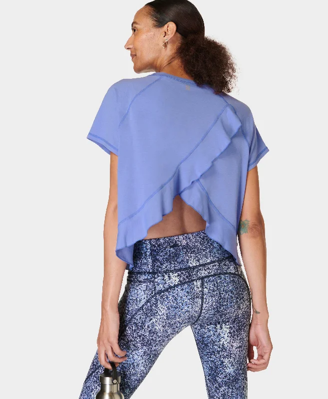Breathe Easy Ruffle T-shirt Sb9954 Cornflower-Blue Elasticated Padded Insulated