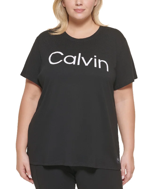Calvin Klein Performance Plus Size Logo Graphic T-Shirt Fashionable Trendy Casual