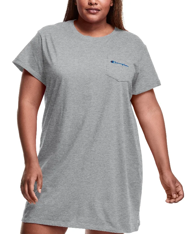 Champion Plus Size Womens T-Shirt Dress Thin T-Shirt Open Front Quick Dry