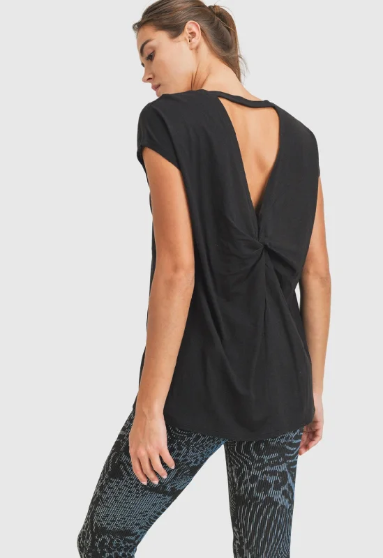Curvy Butterfly Effect Overlay Tee Collared Crew Neck Turtle Neck