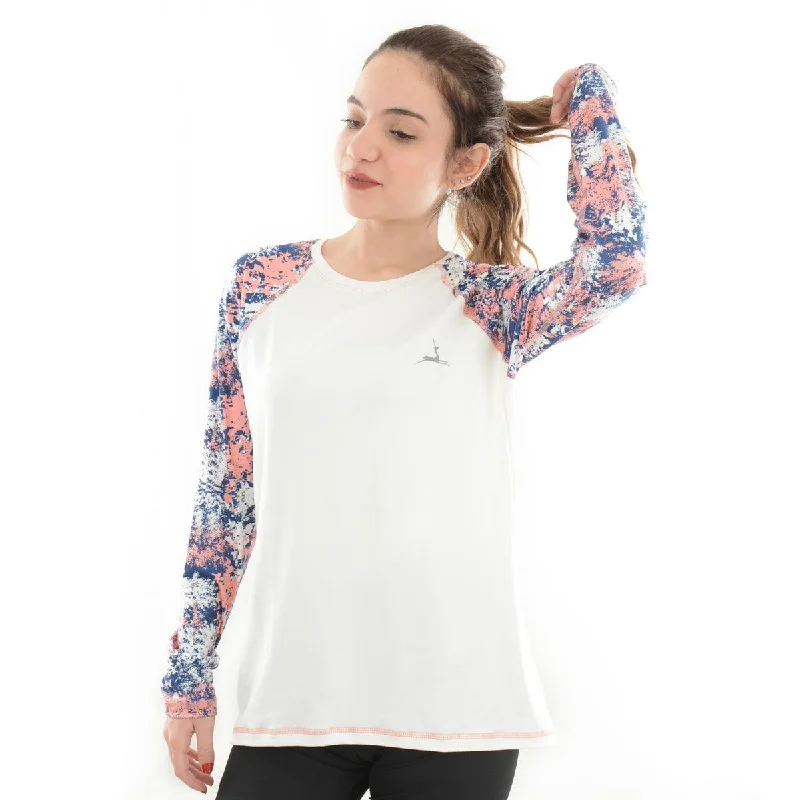 Dry-Fit printed sleeves T-shirt - Navy'n Pink Ribbed T-Shirt High Neck Heavyweight