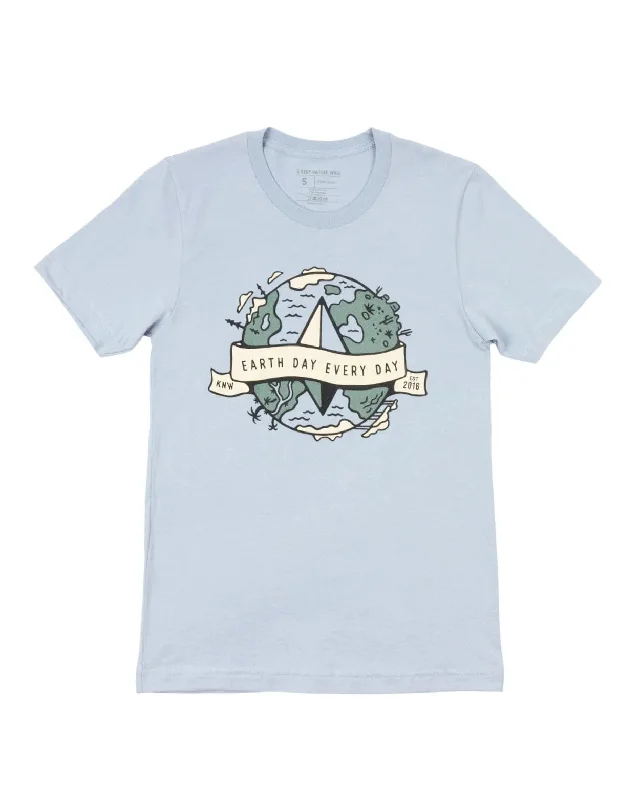 Earth Day Every Day Unisex Tee | Sky Blue Mesh Fabric Canvas Fabric Denim Fabric