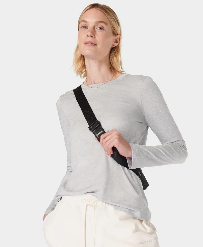 Essential Long Sleeve T-shirt Sb9690b Light-Grey-Marl Layered Multi-layer Single Layer