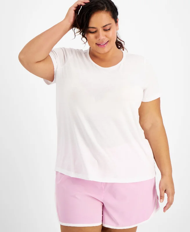 ID Ideology Plus Size Mesh Back T-Shirt Striped Floral Plaid