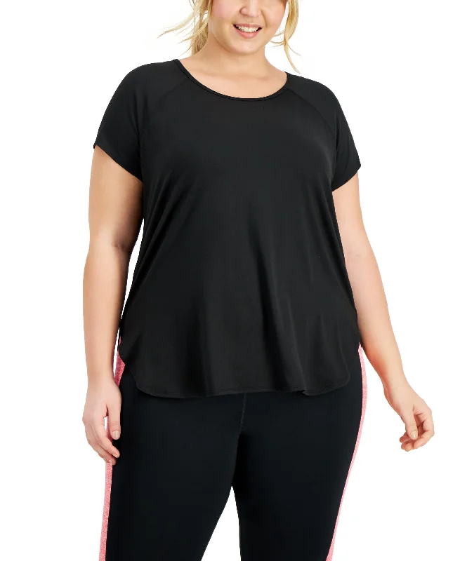 ID Ideology Plus Size Sweat Set T-Shirt Knit Fabric Woven Fabric Fleece Fabric