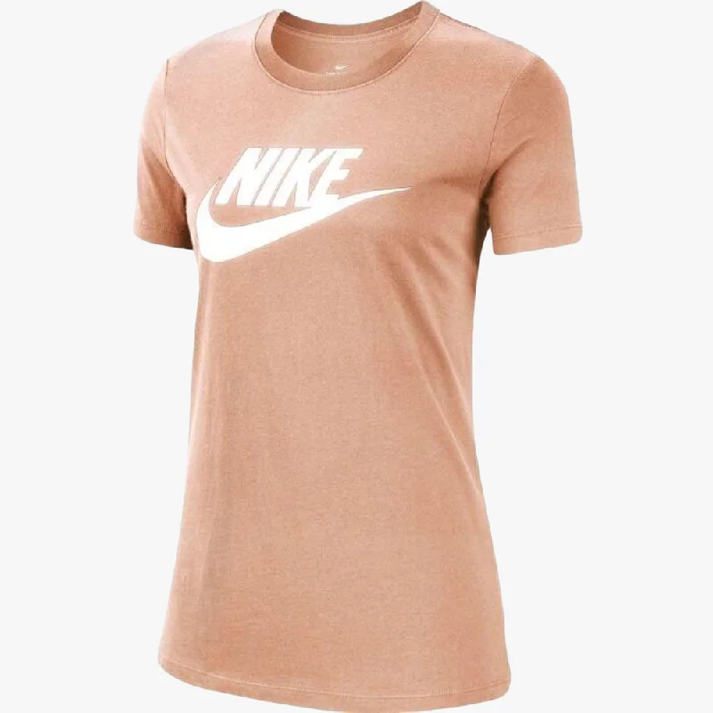 Nike Womens Short Sleeve Tee Pink Real Fur Shearling Chenille