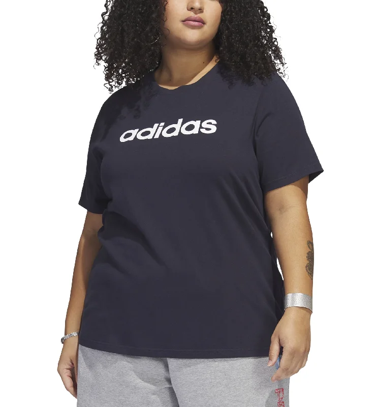 Plus Size Cotton Crewneck Logo-Print Tee Mesh Blend Leather Blend Suede Blend