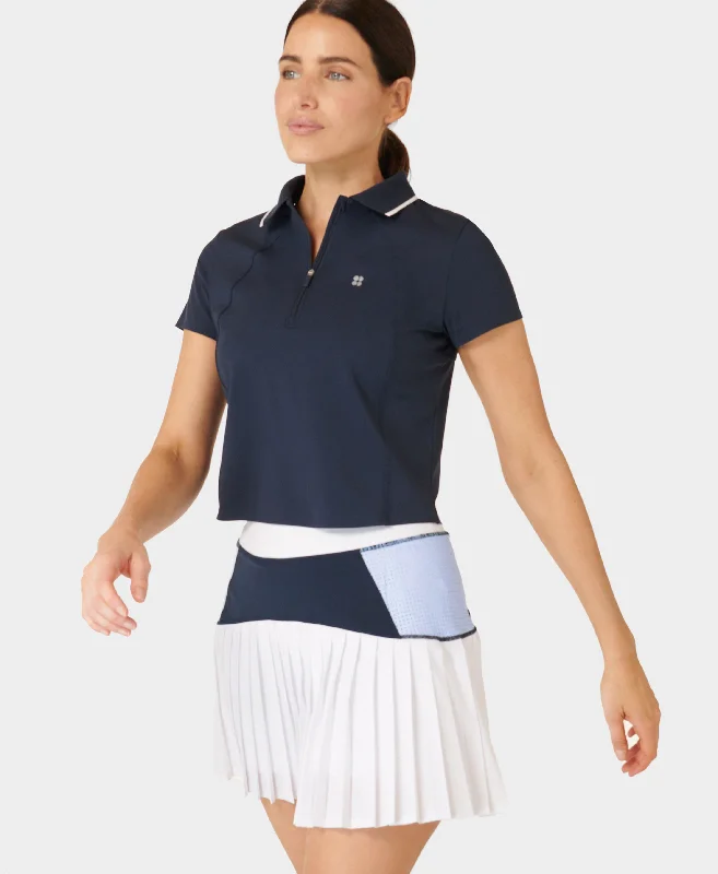 Power Match Point Tennis Tee Sb9737 Navy-Blue Striped Floral Plaid