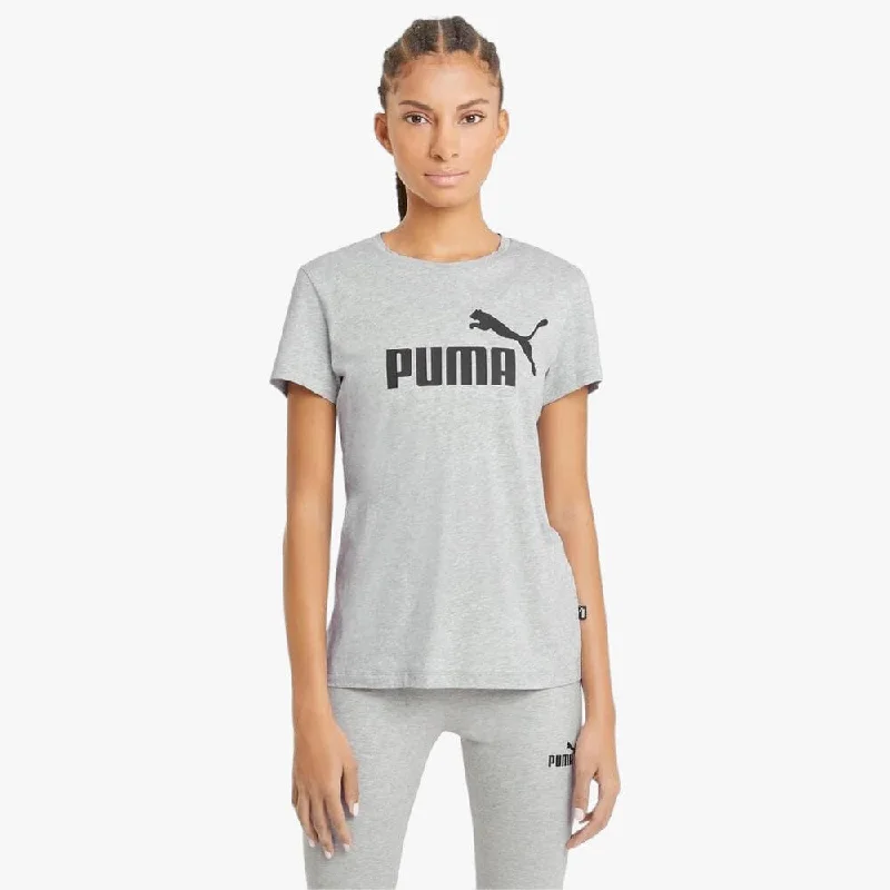 Puma Womens Ess Logo Short Sleeve Tee Light Gray Terry Blend Velvet Blend Canvas Blend Puma Womens Ess Logo Short Sleeve Tee Light Gray Terry Blend Velvet Blend Canvas Blend