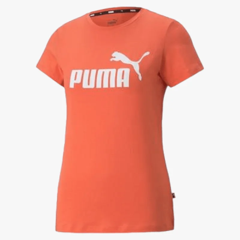 Puma Womens Ess Logo Short Sleeve Tee Salmon Cozy Warm Stylish