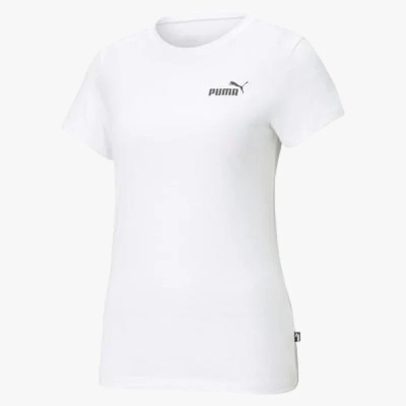 Puma Womens Ess Small Logo Short Sleeve Tee White Welt Pockets Slit Pockets Flap Pockets Puma Womens Ess Small Logo Short Sleeve Tee White Welt Pockets Slit Pockets Flap Pockets