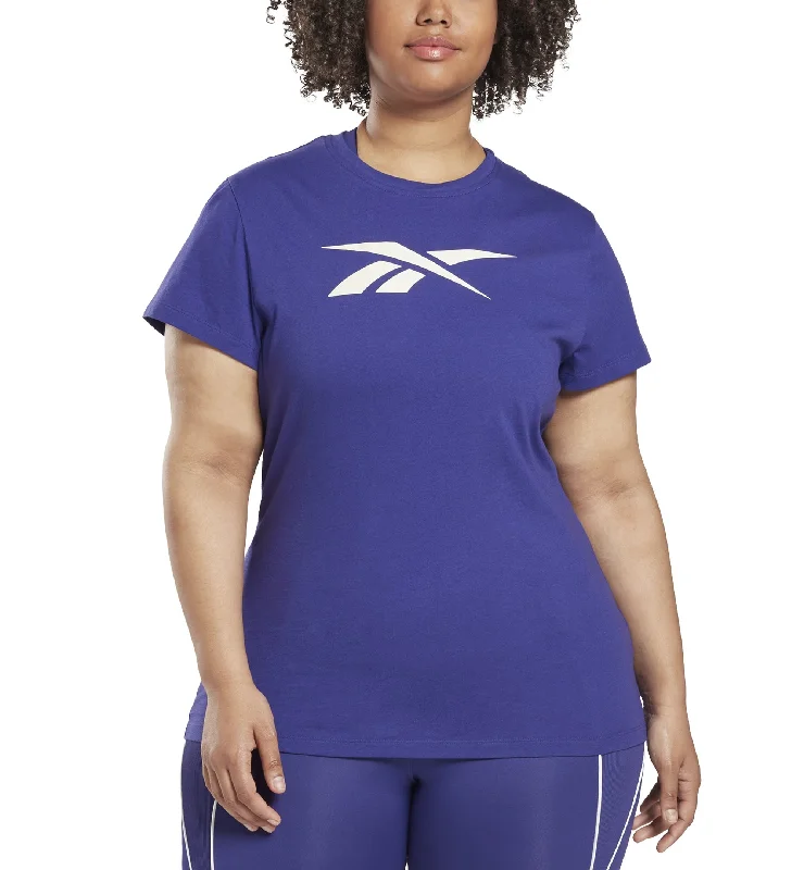 Reebok Plus Size Cotton Graphic Vector T-Shirt Print Jacquard Patchwork