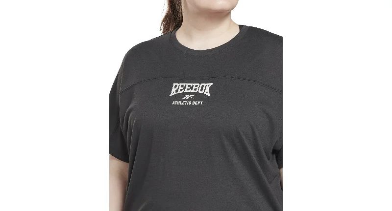 Reebok Plus Size Workout Ready Supremium Tee Collared T-Shirt Boat Neck A-Line