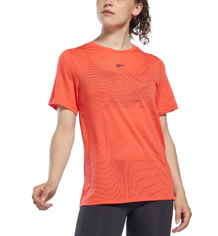 Reebok Womens Burnout T-Shirt Fleece Fabric Down Fabric Feather Fabric