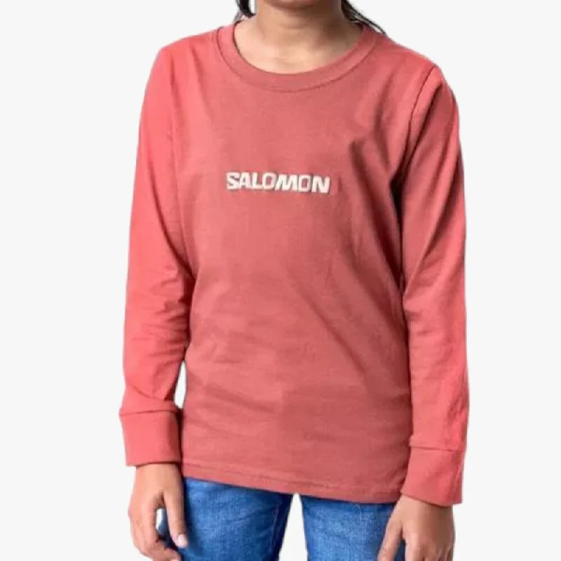 Salomon Womens Deep Roots Long Sleeve Tee Astro Graphic T-Shirt Round Neck Polyester