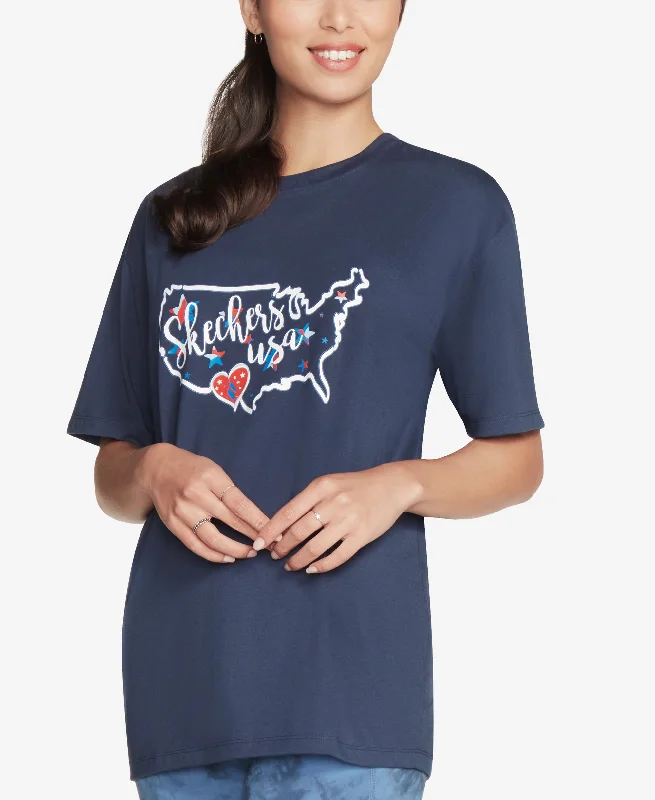 Skechers Americana T-Shirt Mesh Blend Leather Blend Suede Blend