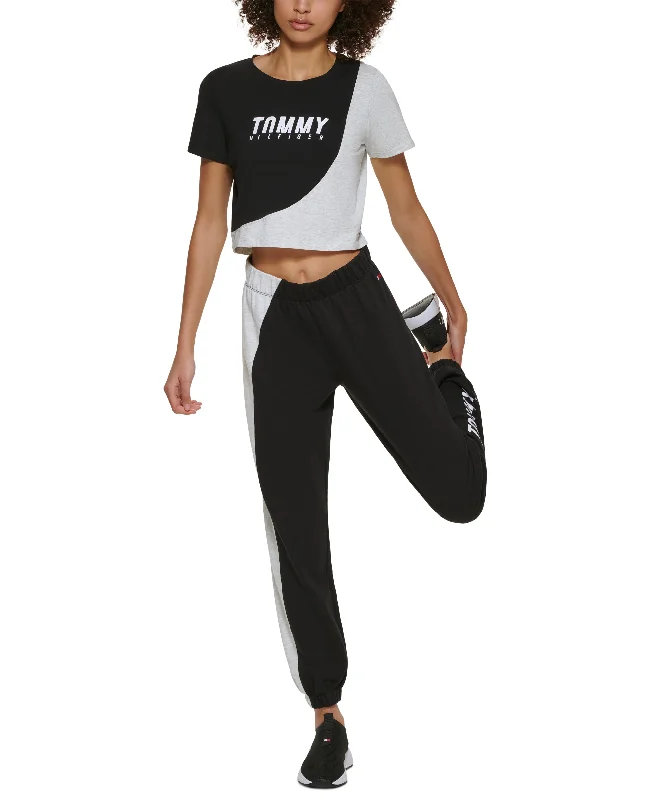 Tommy Hilfiger Sport Colorblocked Cropped T-Shirt Plaid T-Shirt Polka Dot Checkered