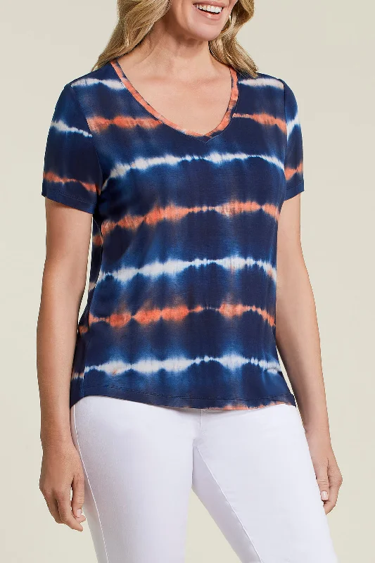 Tribal Short-Sleeve Tie-Dye T-Shirt 1297O-3507-2666 Sunrise Mesh Canvas Denim