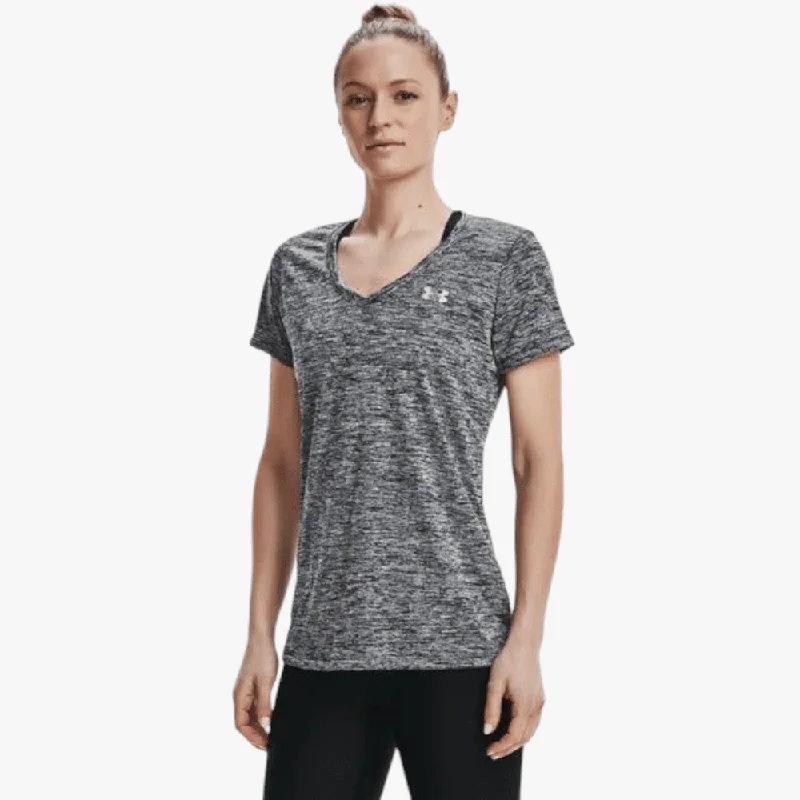 Under Armour Ladies Tech Ssv Twist Short Sleeve Tee 001 Grey Casual Formal Business