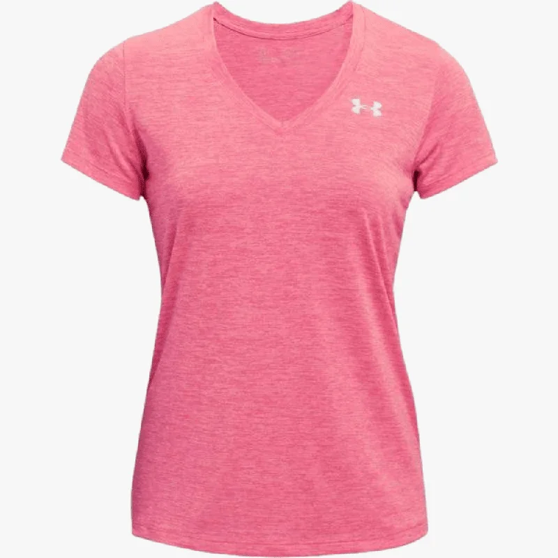 Under Armour Ladies Tech Ssv Twist Short Sleeve Tee 655 Pink Hooded Caped Shawl Collar
