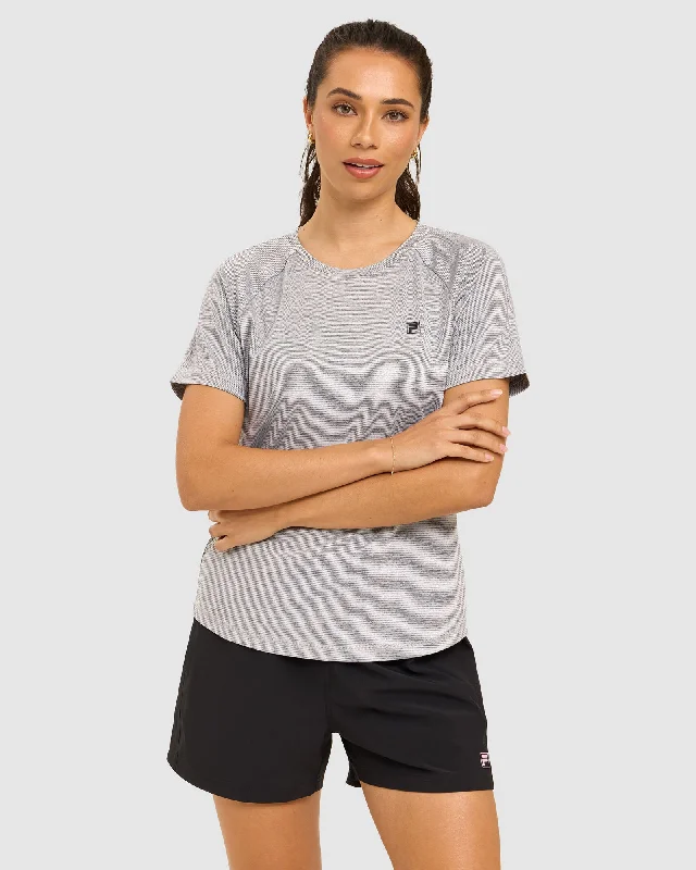 Women's Amber QDry Tee Asymmetrical Pockets Print