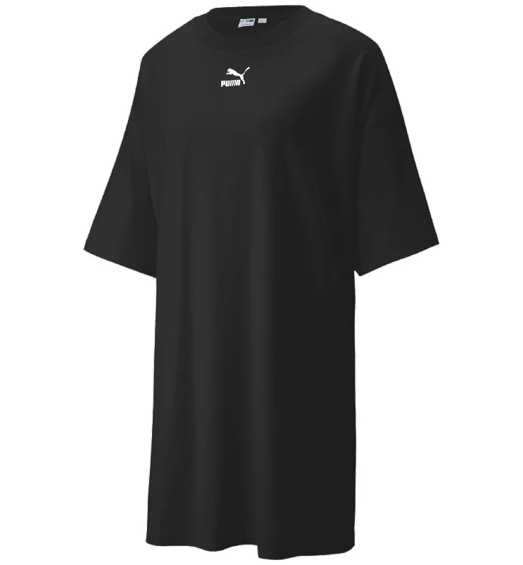 Women's Classics Cotton Relaxed T-Shirt Dress Terry Blend Velvet Blend Canvas Blend