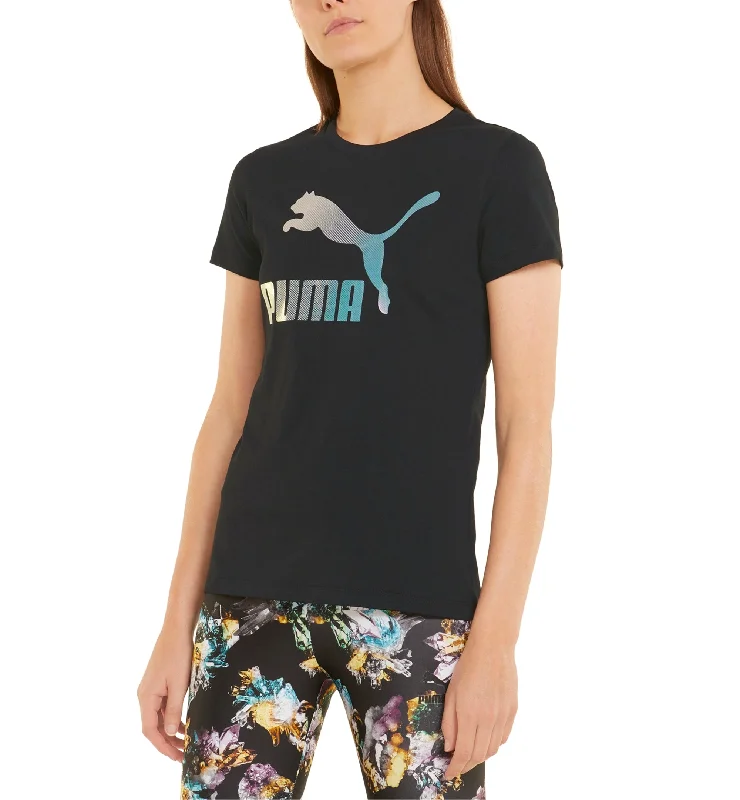 Women's Crystal G. Cotton Graphic T-Shirt Zippered Buttoned Snapped