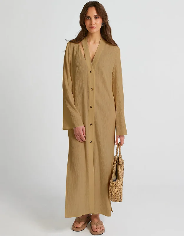 Beige Heavy Designer Heavy Fancy Maxi Dress Stylish Longline Maxi Dress