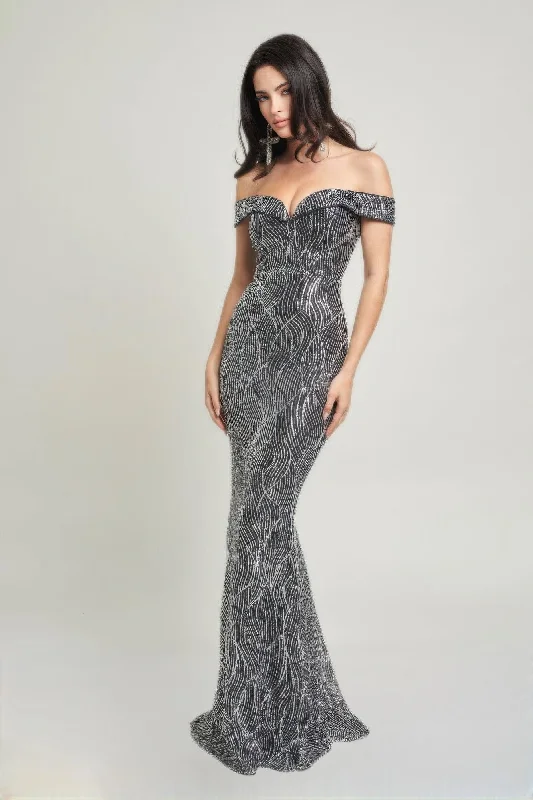Blue Zone Planet |  Sirene Sequins Maxi Dress Stylish Long Sleeve Maxi Dress