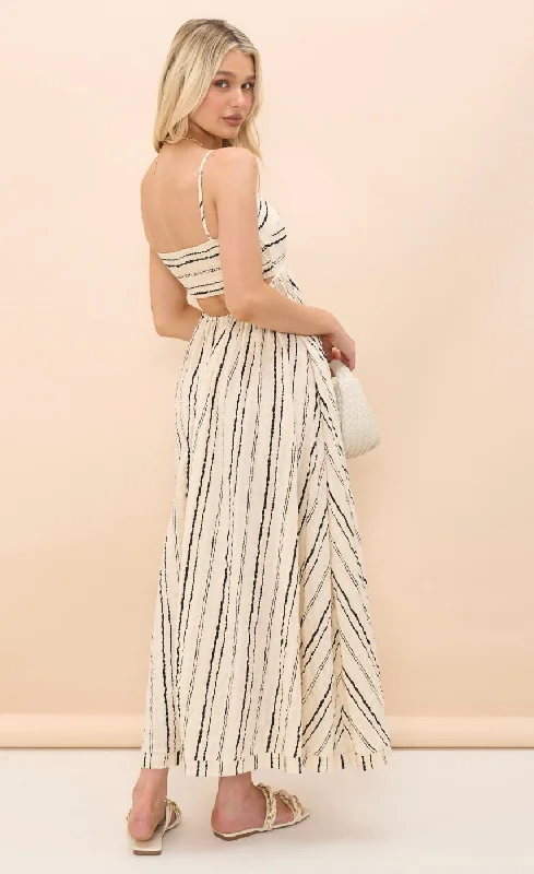 Carbon Print Maxi Dress Classic V-Neck Maxi Dress