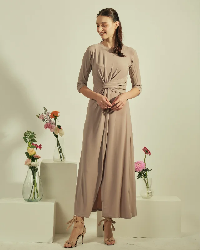 Celementine Knot Front Maxi Dress Trendy A-Line Maxi Dress