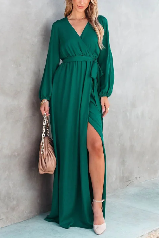 Elegance Is Beauty Front Tie Maxi Dress Elegant Maxi Dress with Slit