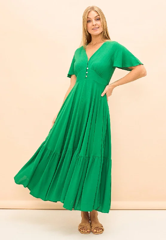 Felicity Emerald Maxi Dress Cozy Wrap Maxi Dress