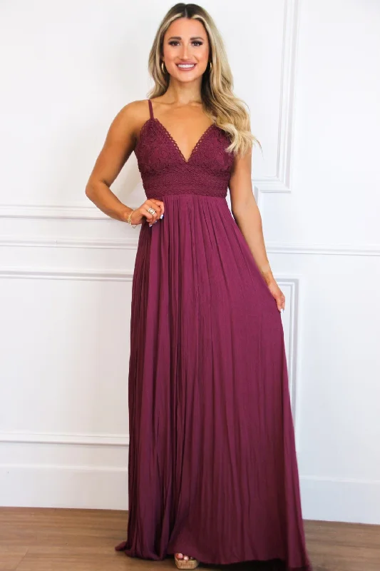 Free As a Bird Maxi Dress: Plum Elegant Wraparound Maxi Dress