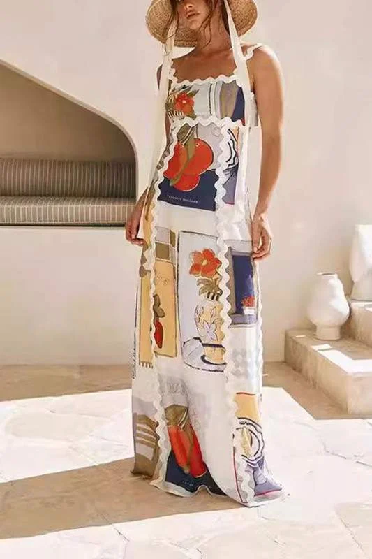 GRAPHIC CAMI MAXI DRESS Stylish Button-Up Maxi Dress