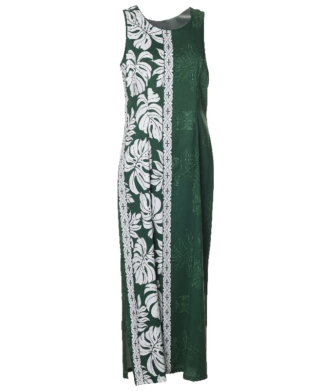 Long Maxi Dress Prince Kuhio Green Fashionable Faux Wrap Maxi Dress