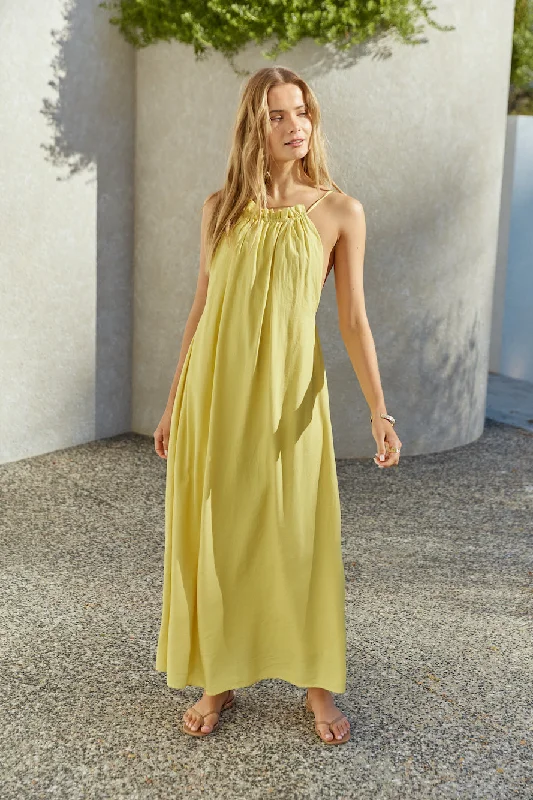Not So Little Miss Maxi Dress Yellow Fashionable High-Waist Maxi Dress
