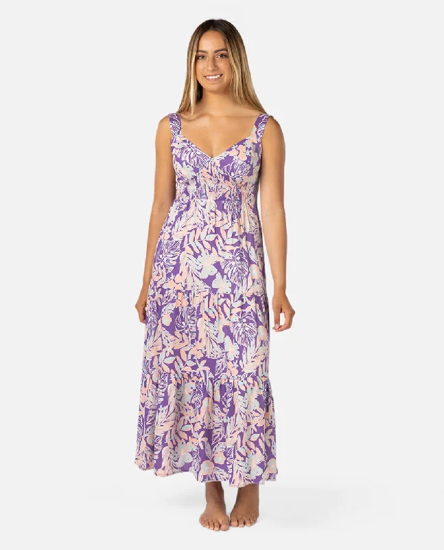 Palm Party Maxi Dress - Purple Comfortable Plunging Neckline Maxi Dress