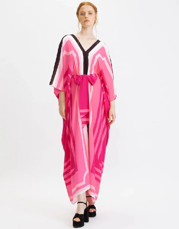 Pink Soft Silk Crepe Maxi Dress Trendy Printed Maxi Dress