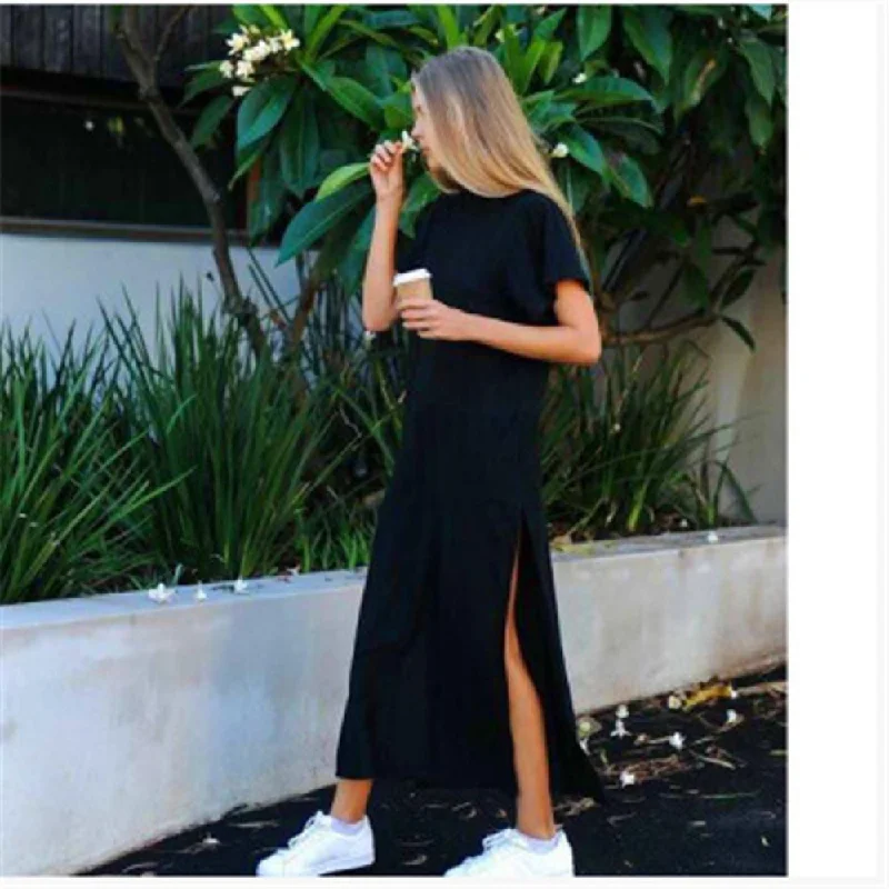 Plus Size Women T-Shirt Maxi Dress Casual Women Summer Beach Party Vintage Loose Short Sleeve Dresses Bodycon Black Long Dresses Knit Fabric Woven Fabric Fleece Fabric Plus Size Women T-Shirt Maxi Dress Casual Women Summer Beach Party Vintage Loose Short Sleeve Dresses Bodycon Black Long Dresses Knit Fabric Woven Fabric Fleece Fabric