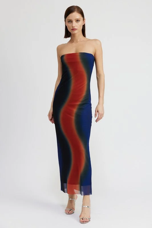 SHEER TUBE MAXI DRESS Comfortable Casual Maxi Dress