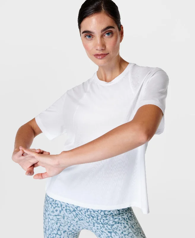 Soft Flow Studio Tee Sb9667 White Nylon Fabric Polyester Fabric Spandex Fabric