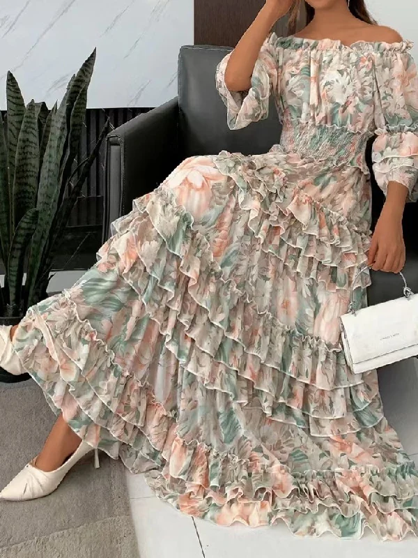 Women's Dresses Strapless Elastic Waist Overlayed Maxi Dress Fashionable High-Waist Maxi Dress Women's Dresses Strapless Elastic Waist Overlayed Maxi Dress Fashionable High-Waist Maxi Dress
