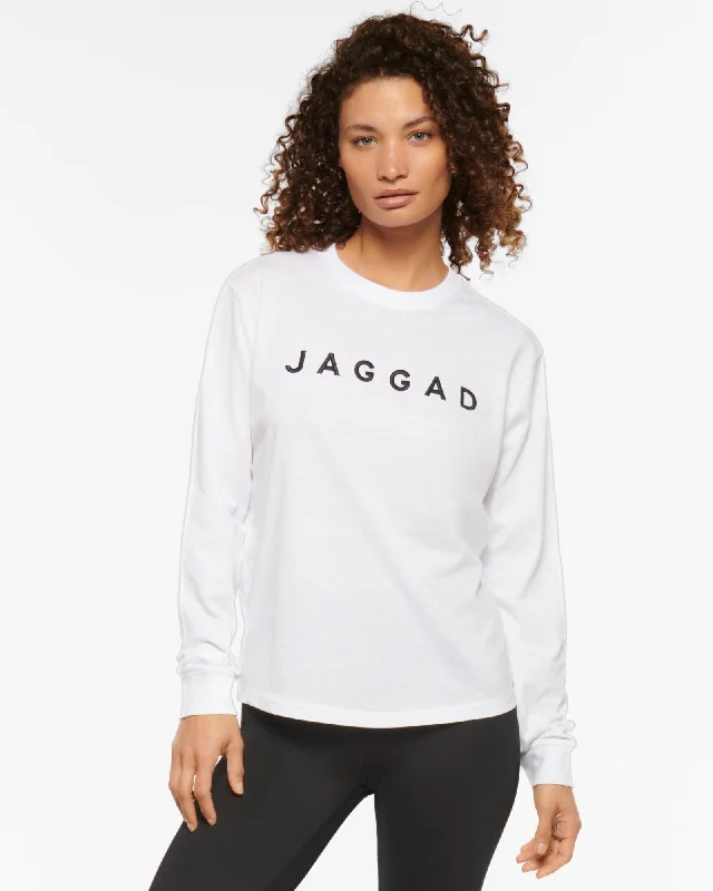 BLOCK CLASSIC LONG SLEEVE TEE WHITE Print Jacquard Patchwork