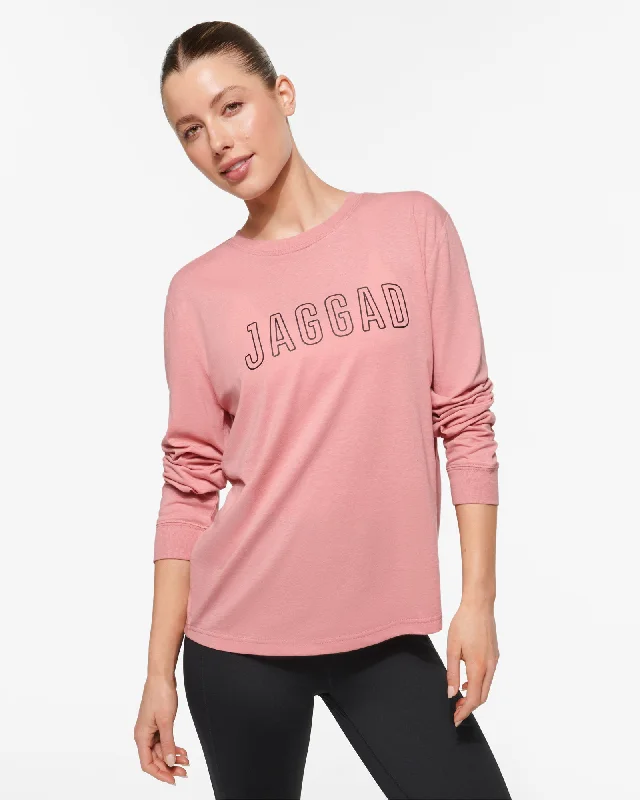CLASSIC KEYLINE LONG SLEEVE TEE BLUSH Houndstooth Herringbone Solid
